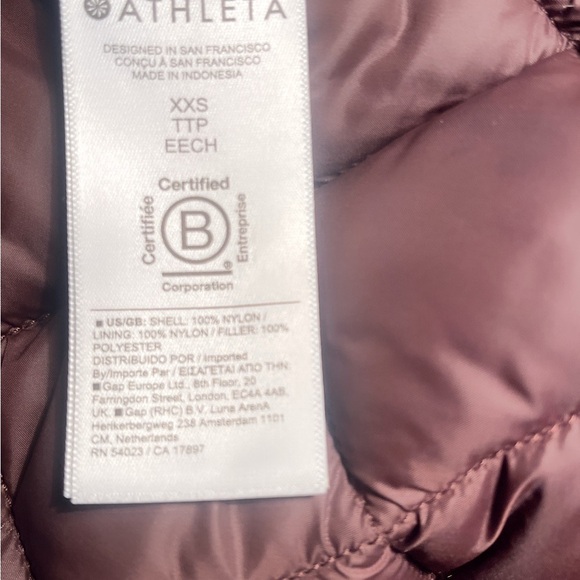 NWT Athleta whisper featherless Brown lightweight recycle puffer jckt Parka XXS - Picture 3 of 6
